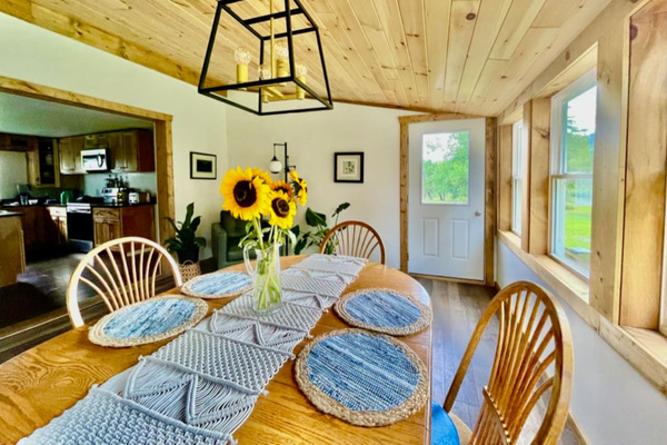 Sun-filled dining room.