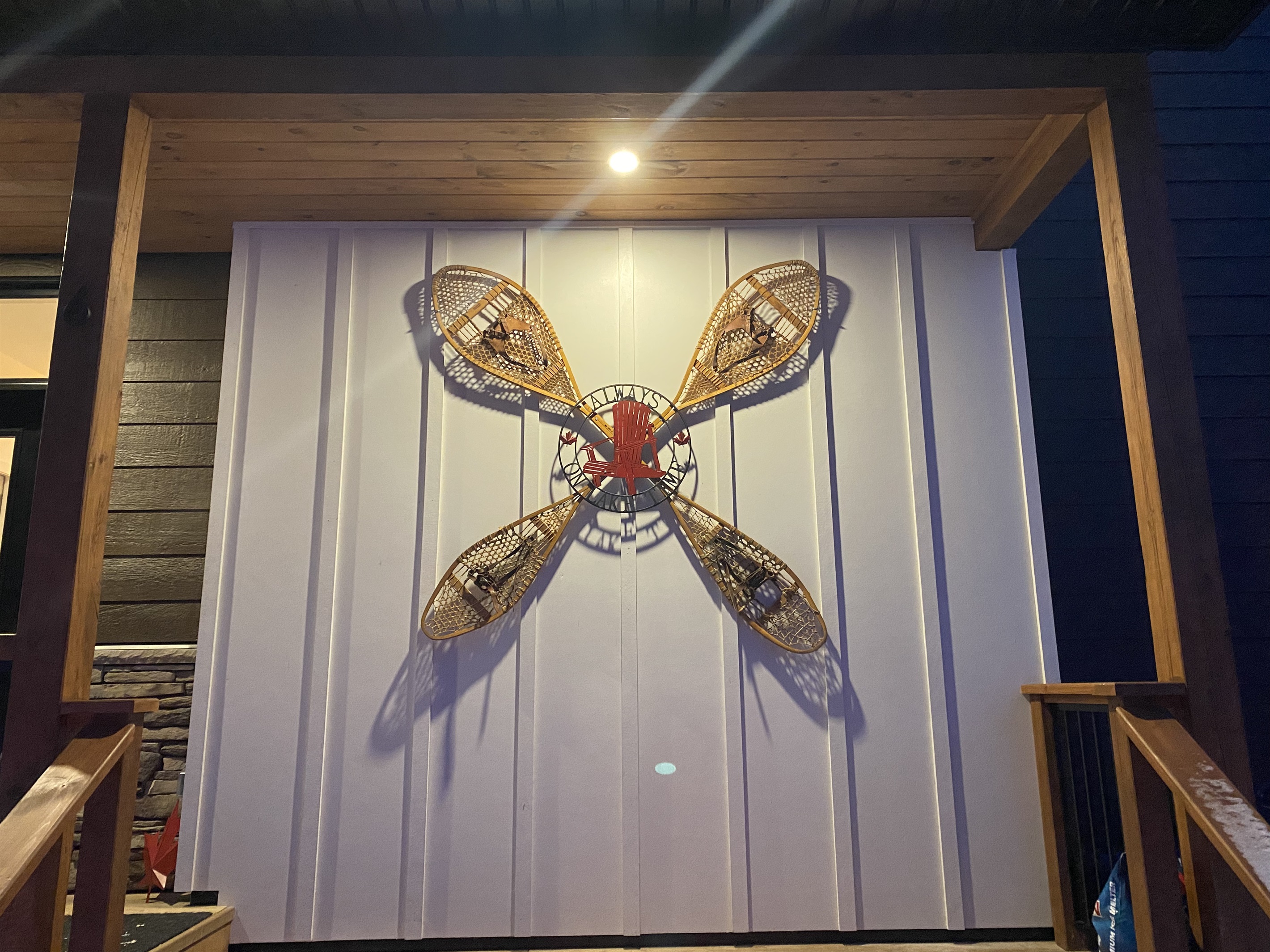 Cottage decor on front entrance wall