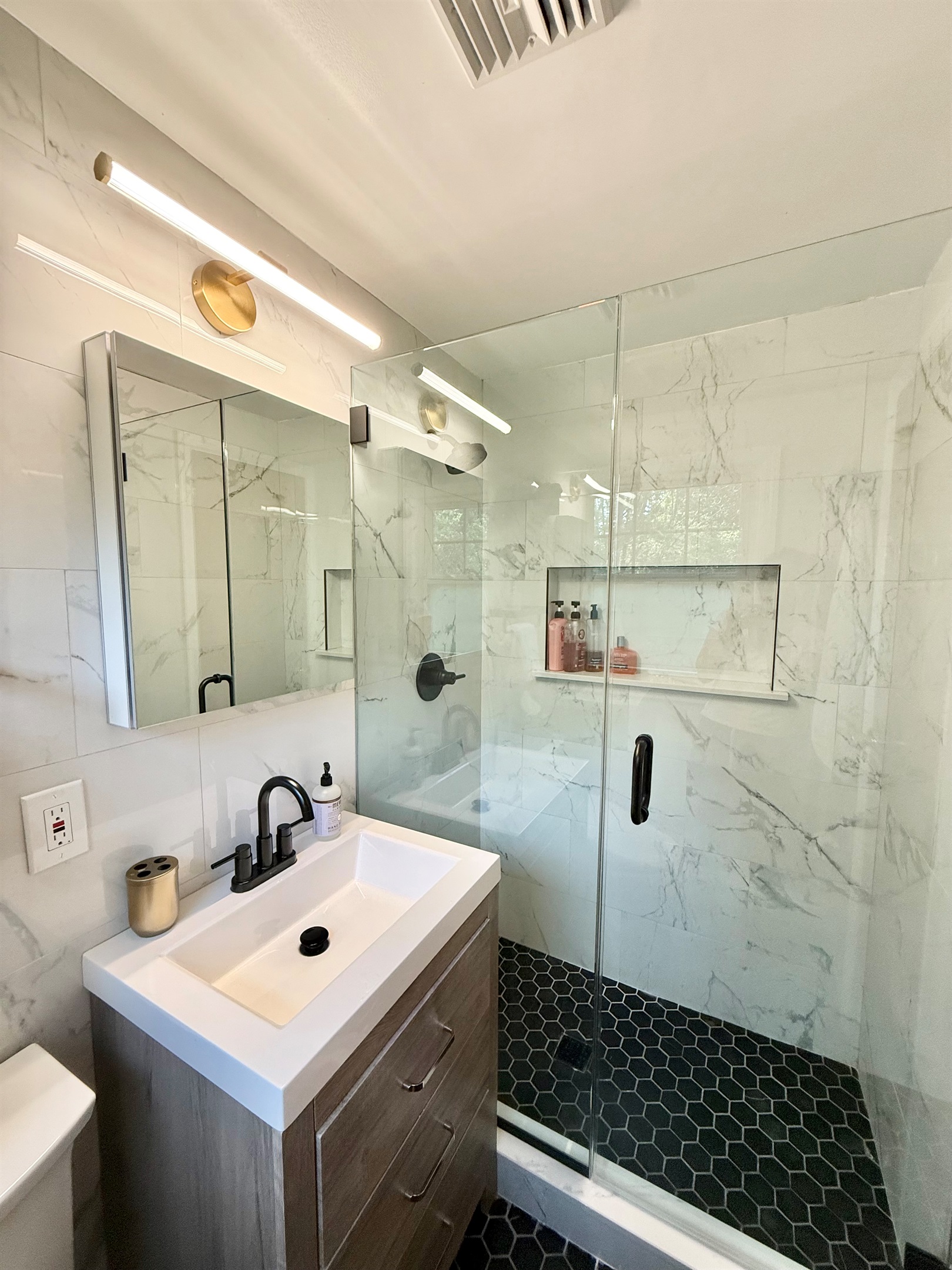 Ensuite bathroom in primary bedroom