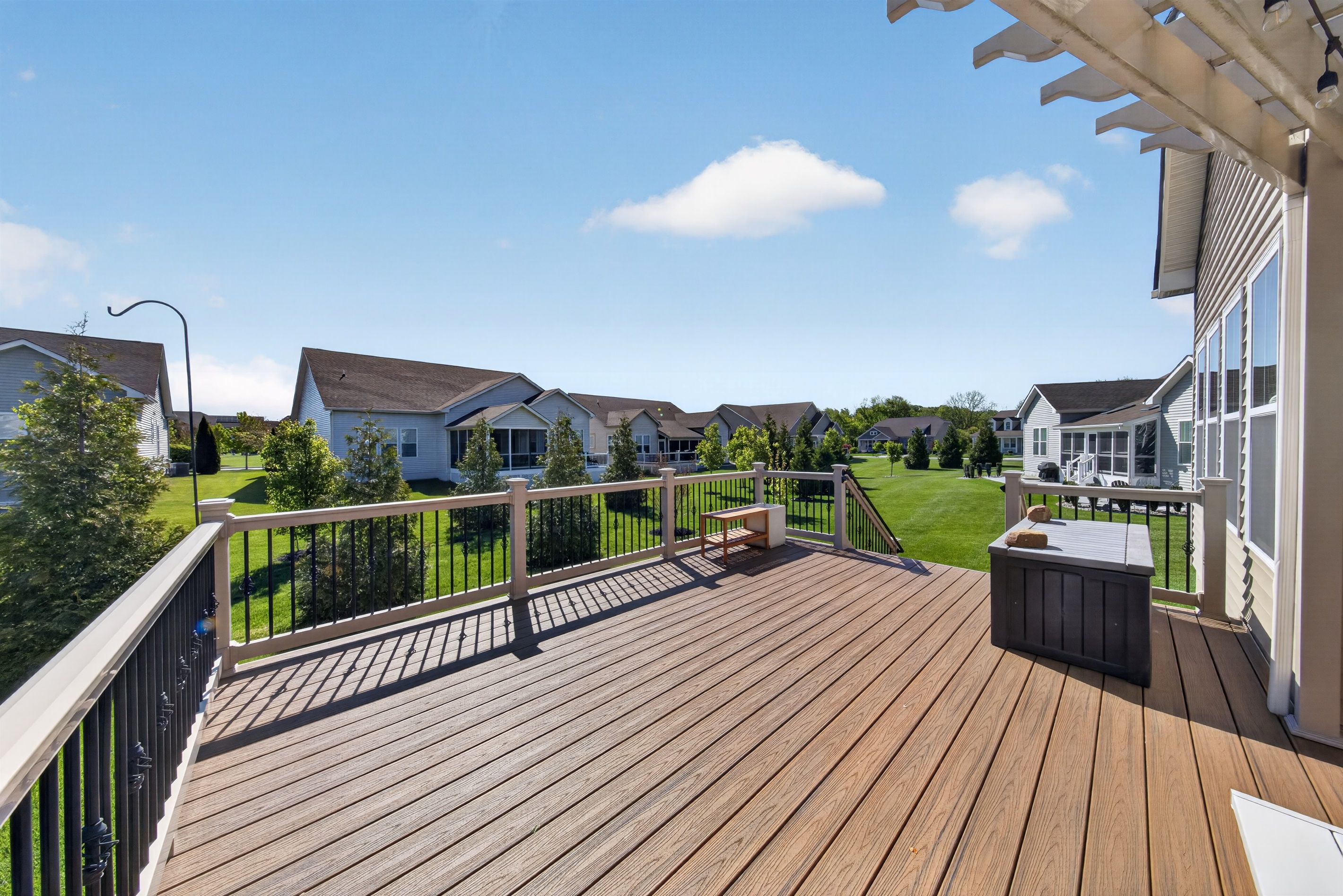 Expansive walk-out deck, great for entertaining
