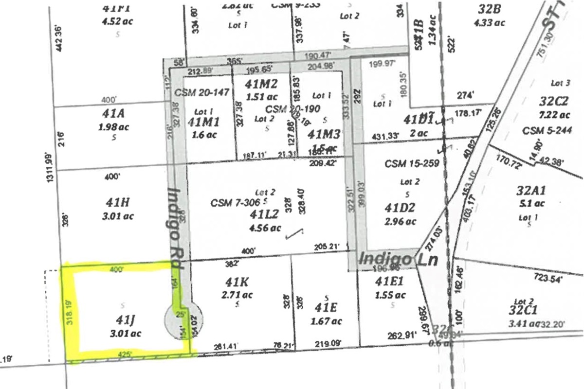 Plat map showing private road in a RESIDENTIAL area