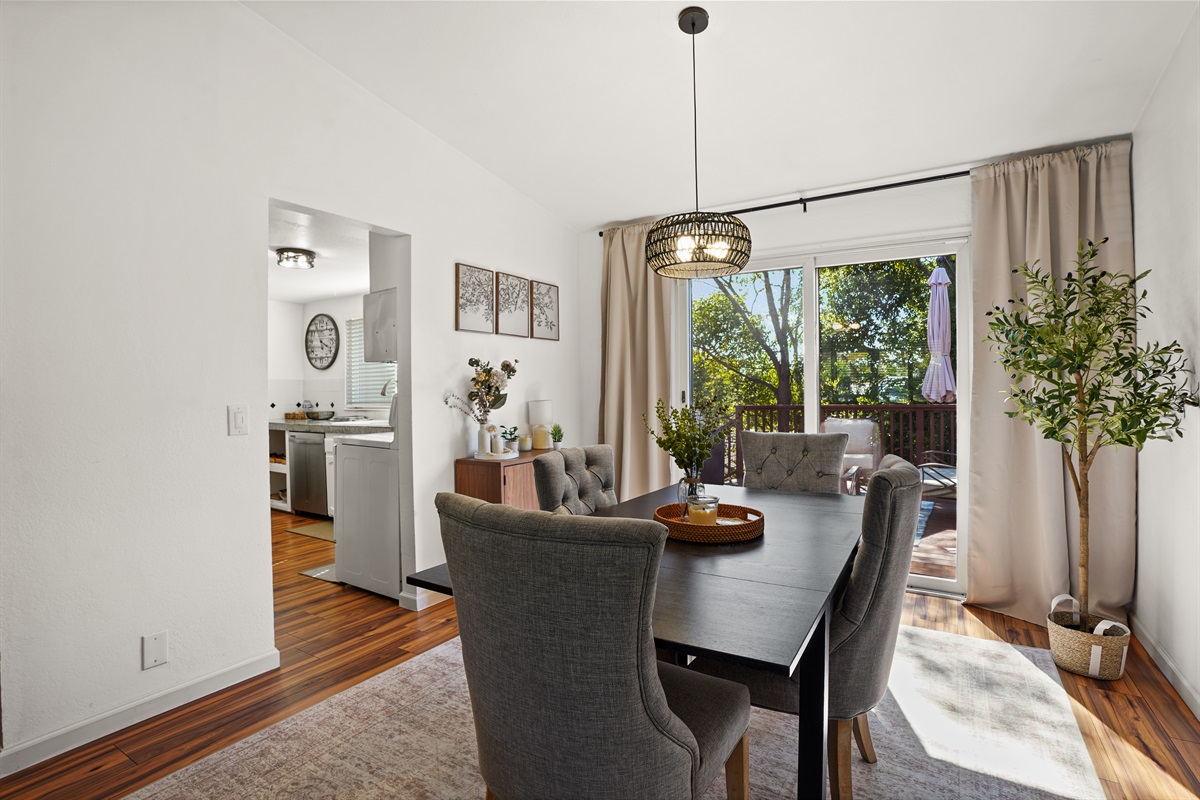A dining space designed for long dinners, great wine, and even better conversations