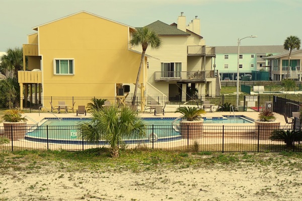 View from balcony. Perfect for keeping an eye on the kids in the pool!