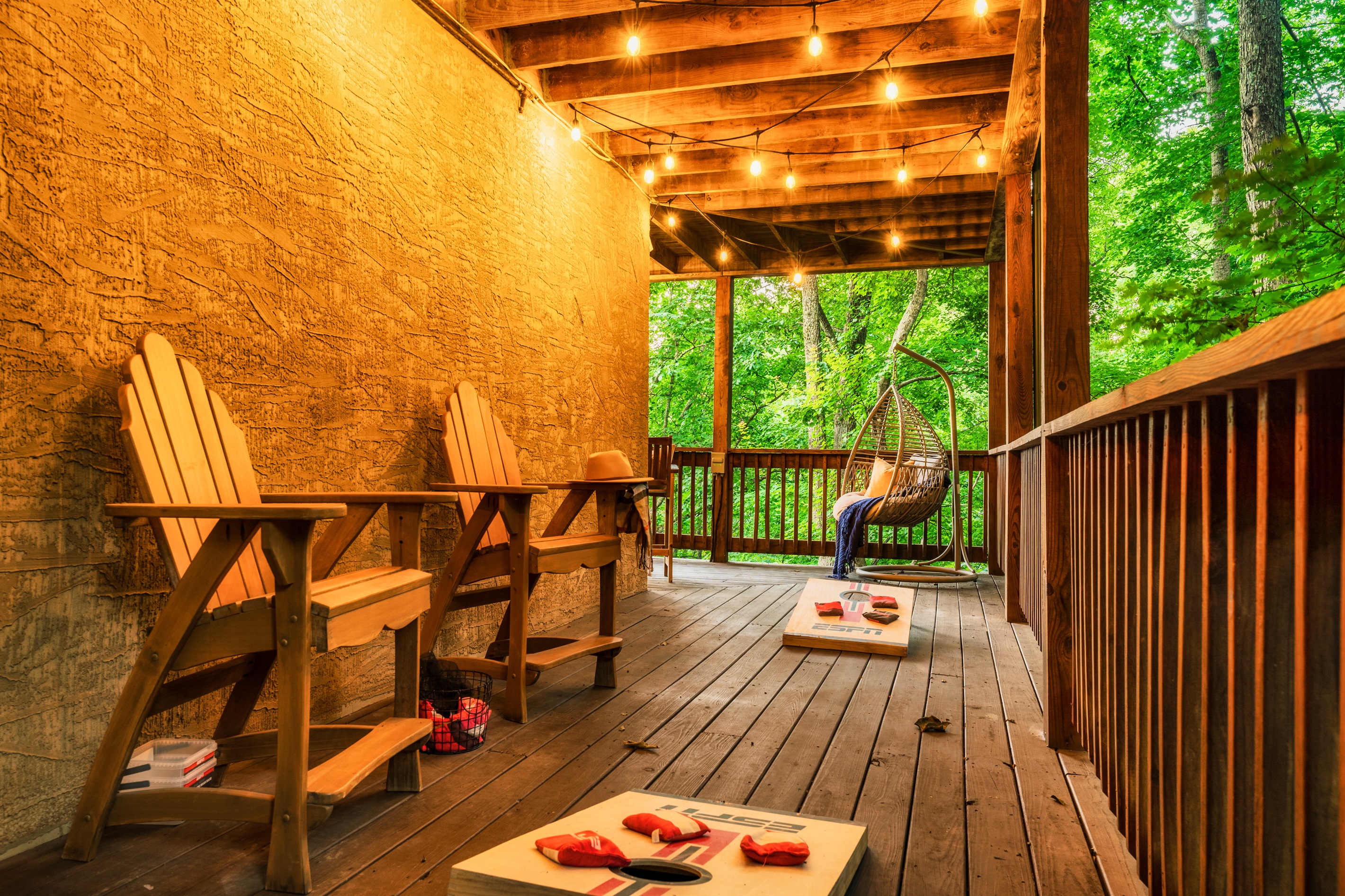 Seating to take in the forest views.