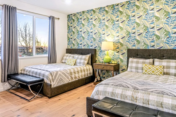 Master bedroom with two beds for groups