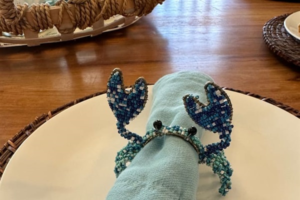 Dining table with seating for eight