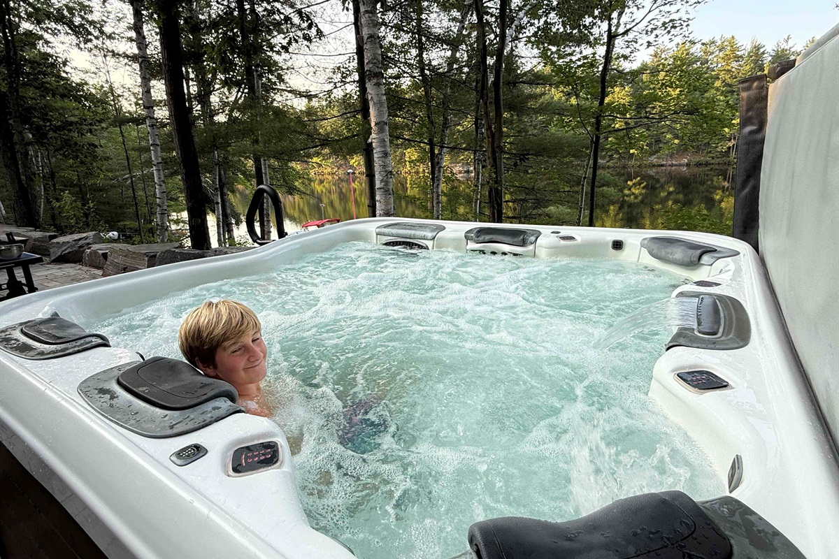 Relax in the hot tub