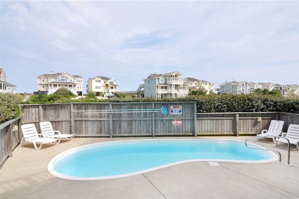 Private heated saltwater pool