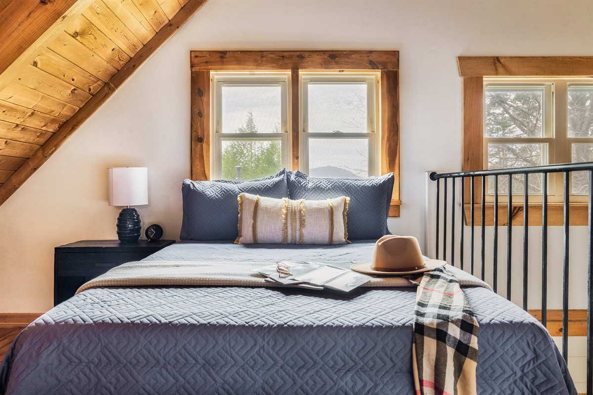 Loft Bedroom (double bed) on the upper level. Sleeps 2