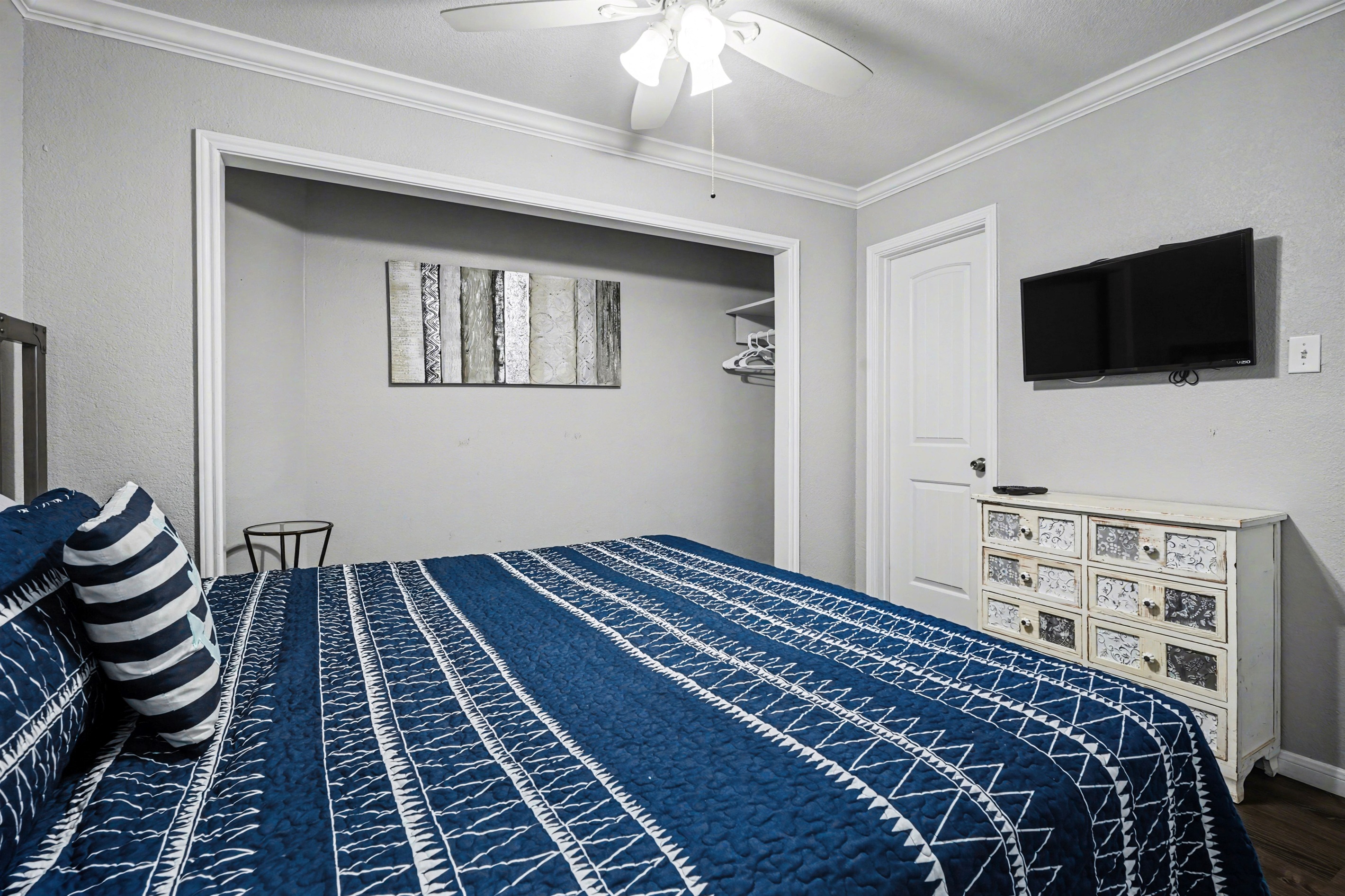 Primary bedroom with king bed