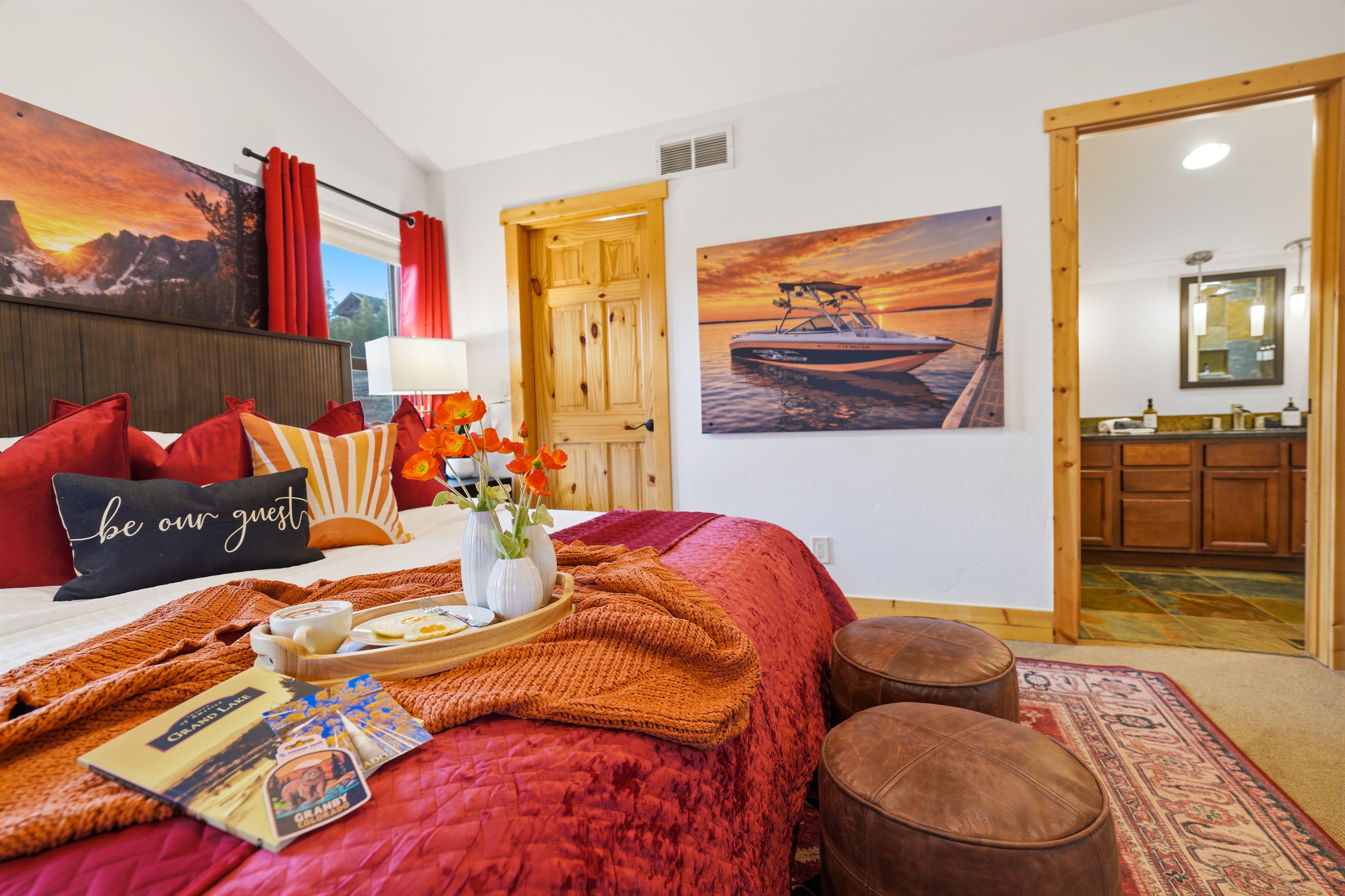 The sunset primary suite is complete with an ensuite bathroom for your convenience.