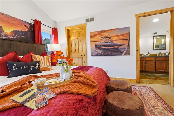 The sunset primary suite is complete with an ensuite bathroom for your convenience.