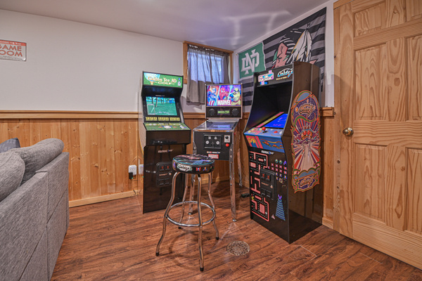 Arcade Games in Basement