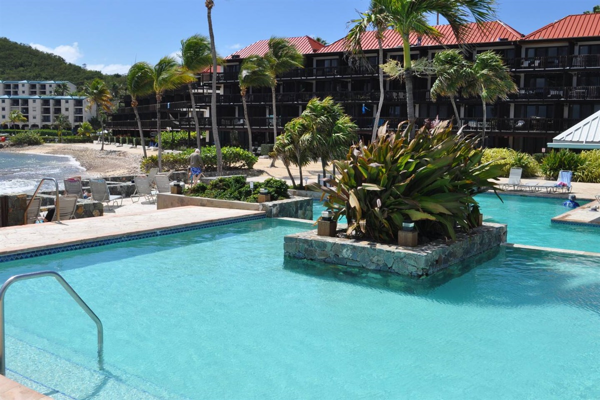 Your building is just steps from this inviting pool.