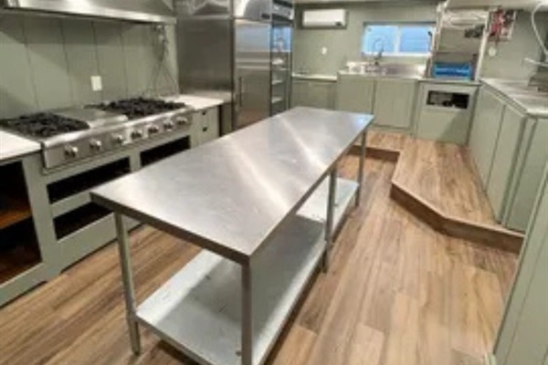 This kitchen setup makes it easy to handle group meals without feeling crowded.