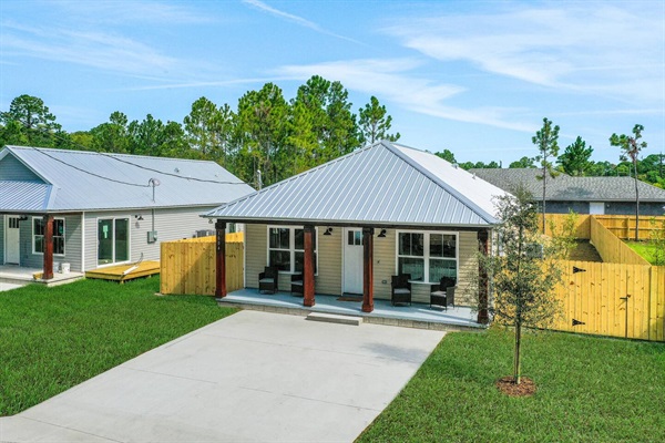 The driveway at our home will easily provide off street parking for two vehicles and possibly 3, depending on the size of the vehicles.