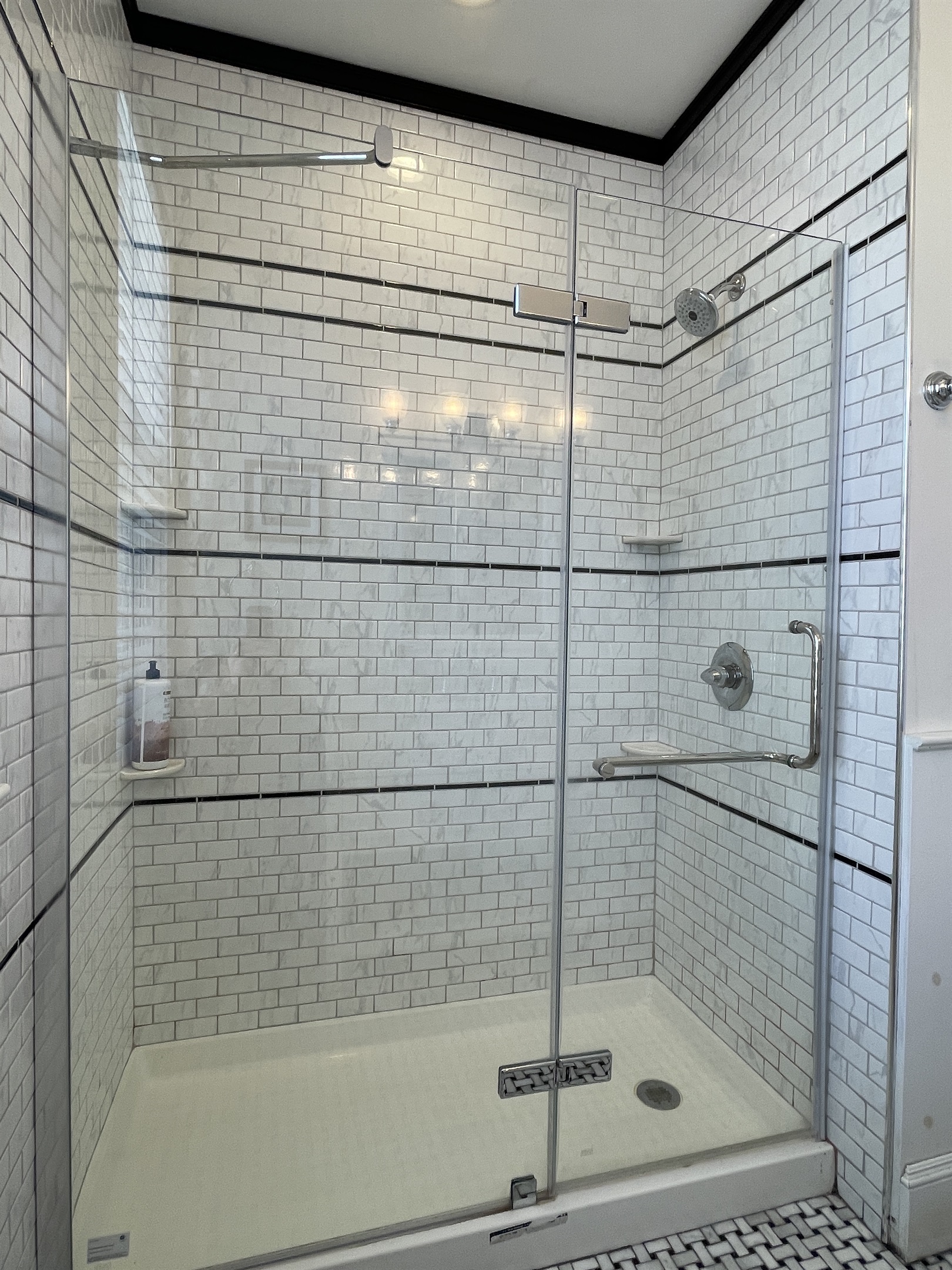 First floor bath spacious shower stall