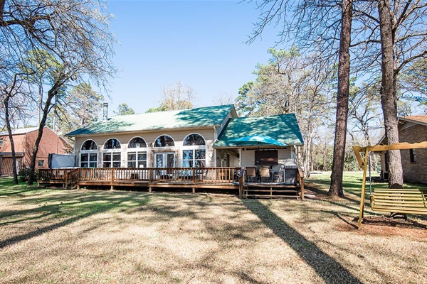 Patio spans the entire width of the house