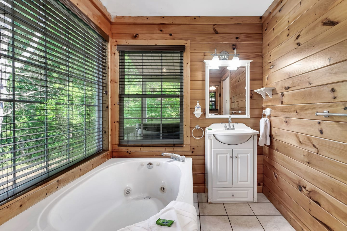 ensuite bathroom (bathtub and shower)