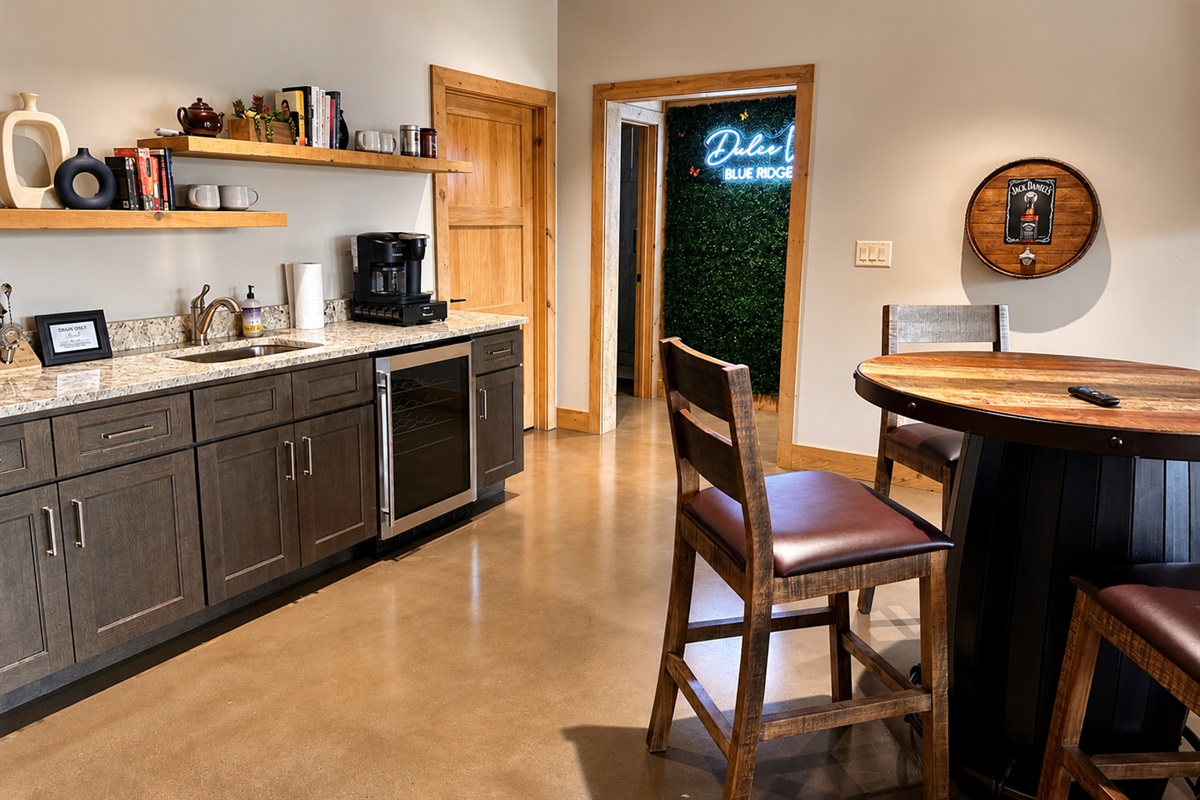Beverage Center, wet bar, coffee maker