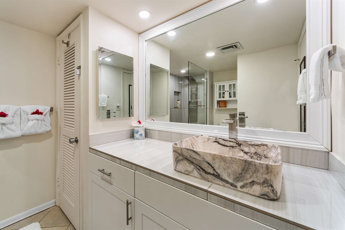Recently renovated guest bathroom