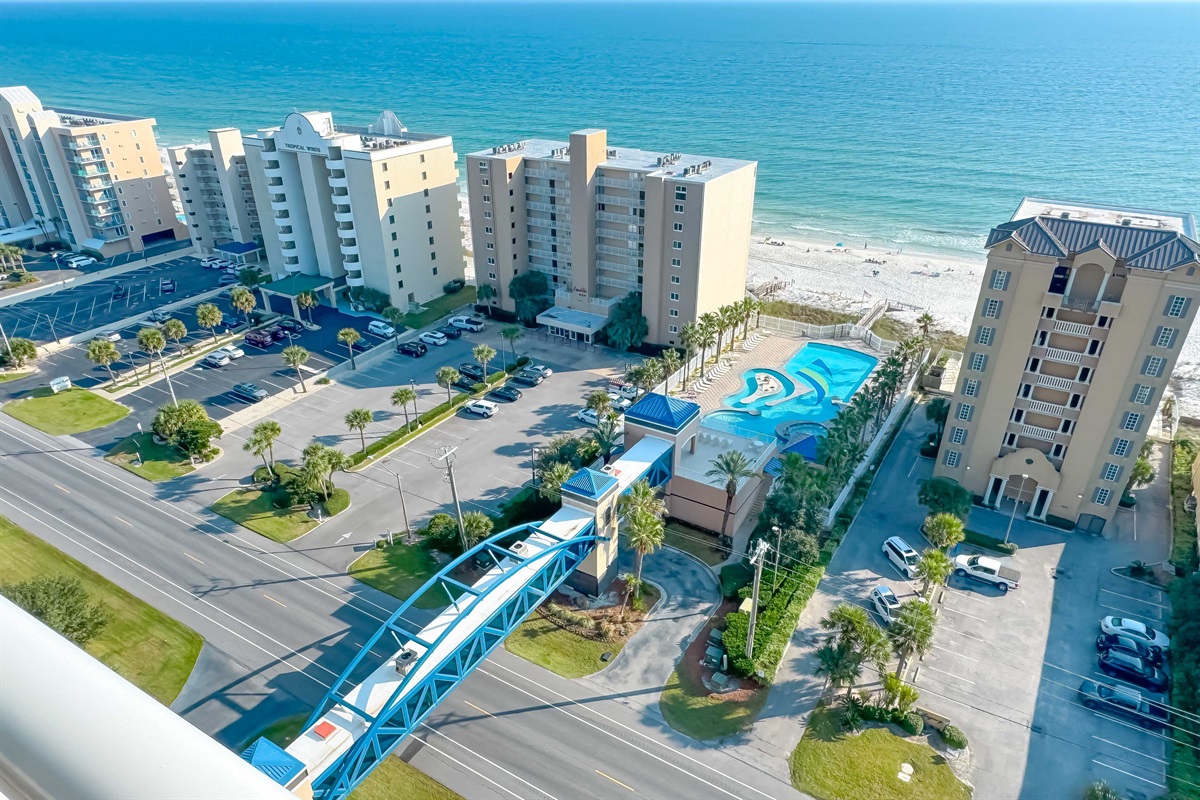 Experience the perfect blend of luxury accommodations and stunning Gulf views. Featuring immediate access to the white sand beaches and a spectacular pool area connected by an iconic sky bridge. Your next coastal escape await.