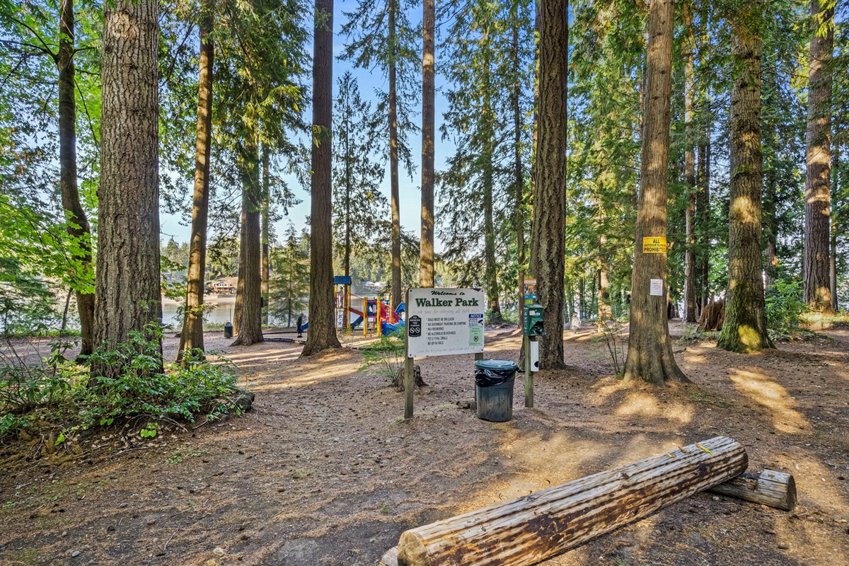 Welcome to Walker Park—with peaceful views of Hammersley Inlet just beyond the trees