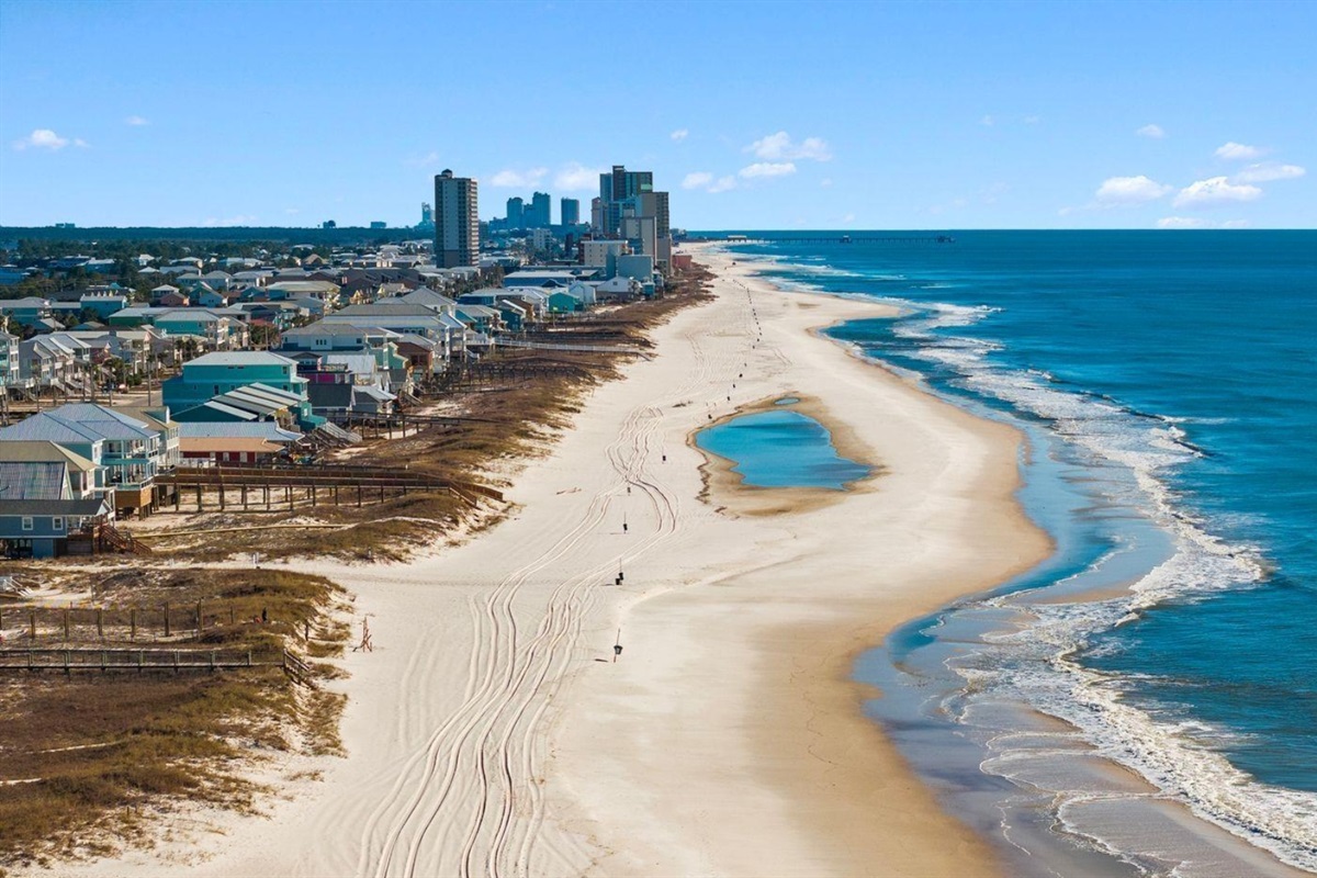 Aerial view of the Gulf. A sort walk from the home! 
