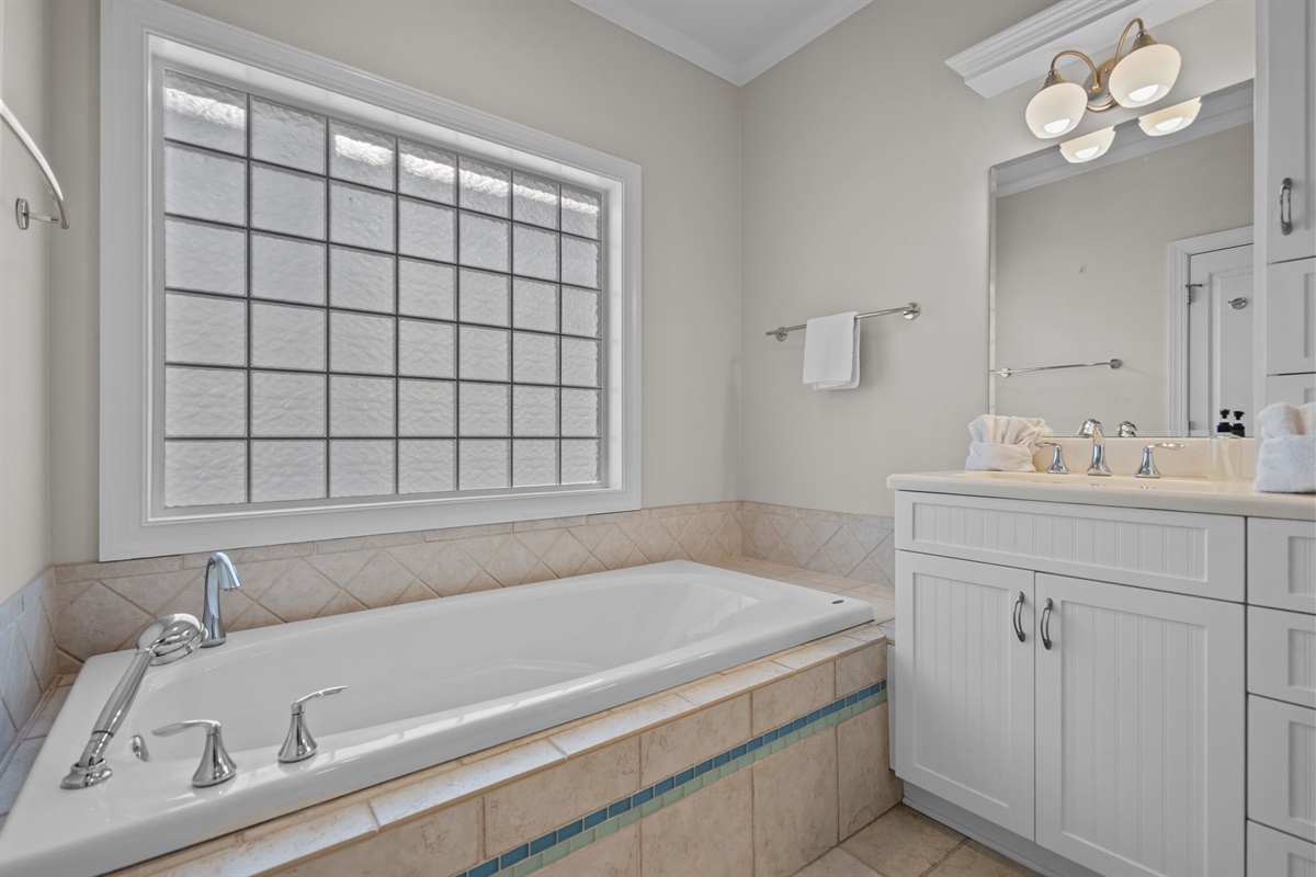 2nd floor master bath with jetted jacuzzi tub and separate walk-in shower