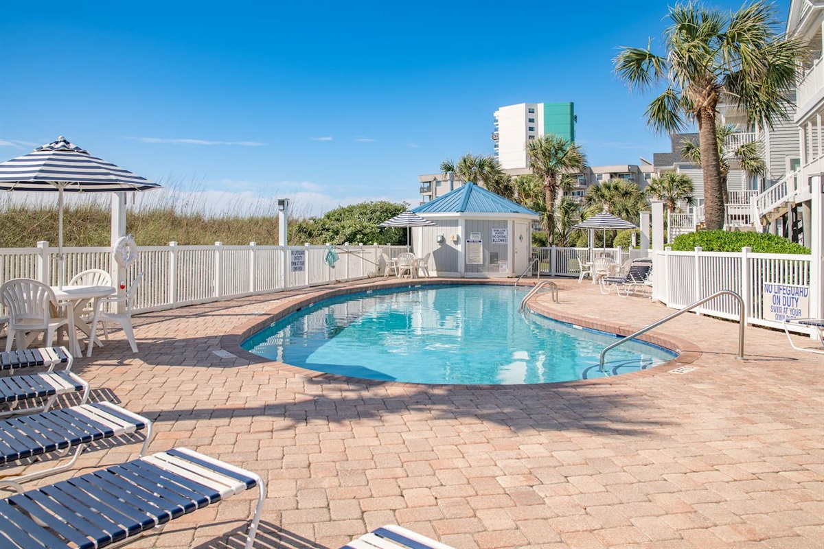 Shared pool with 9 other homes.  Pool is heated for the months of April, May, Sept and Oct. (The pool heater is not guaranteed.  No reimbursements will be made upon pool heater failure.)  