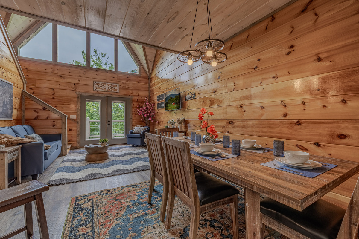 The Explorer’s Table is ready for shared meals, card games, coffee, and planning the next adventure.