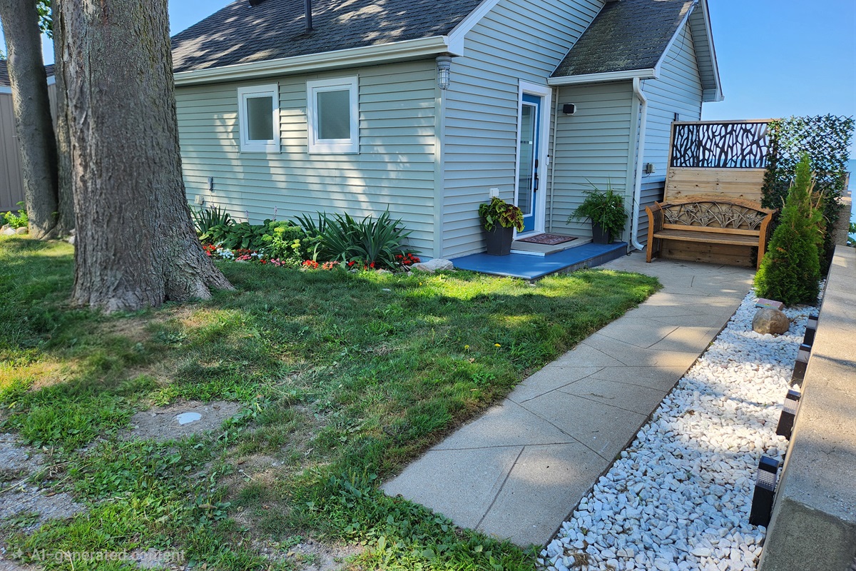 A welcoming entrance to your lakeside retreat.