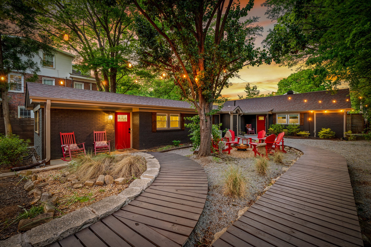 Twilight is one of our favorite times in the courtyard.