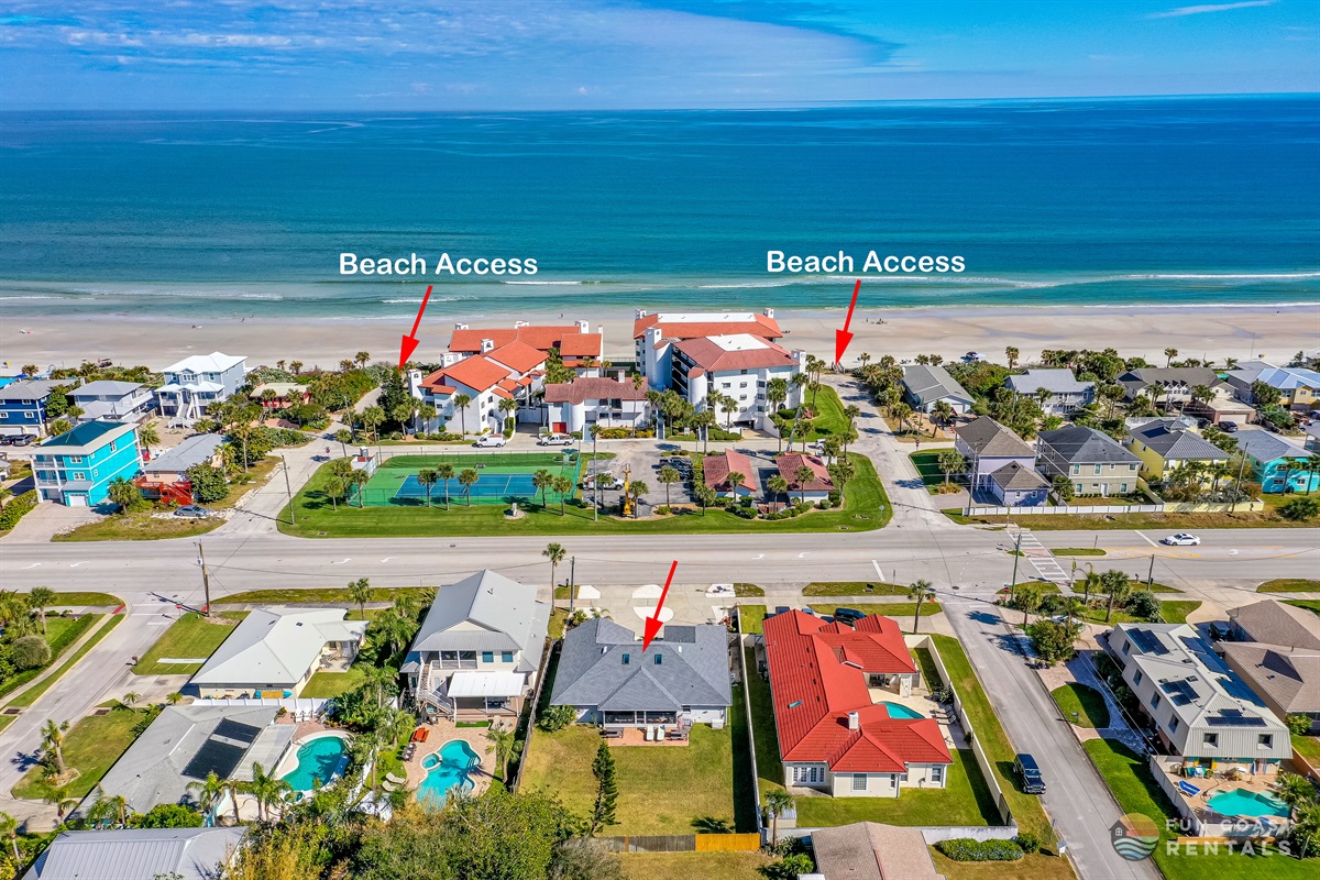 Two convenient beach accesses just a 30 second walk away!