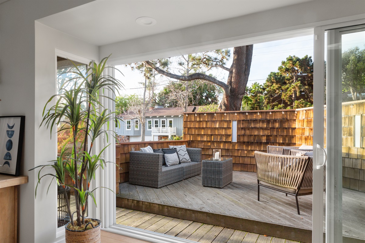 Slide open the doors to the front deck