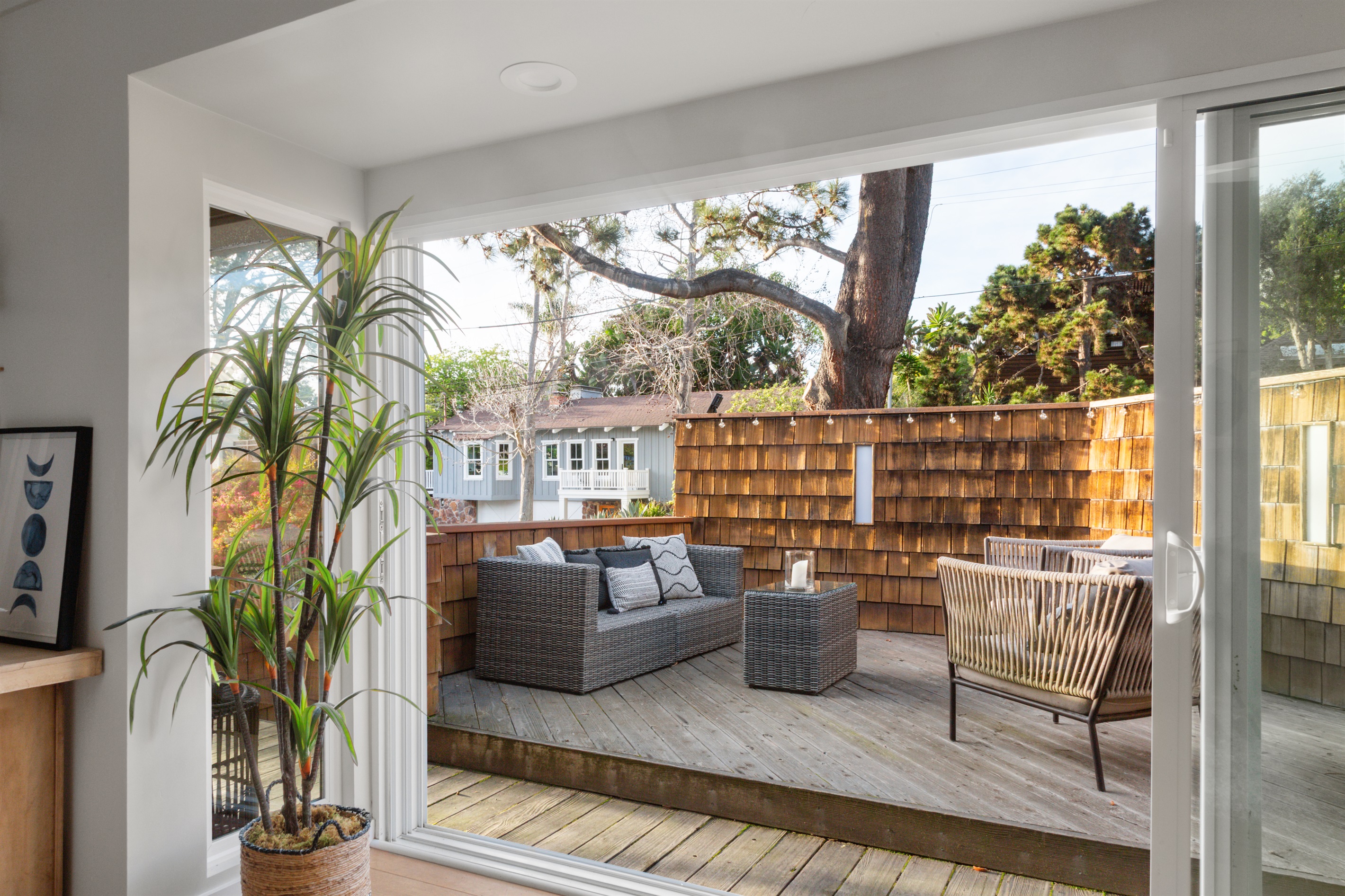 Slide open the doors to the front deck