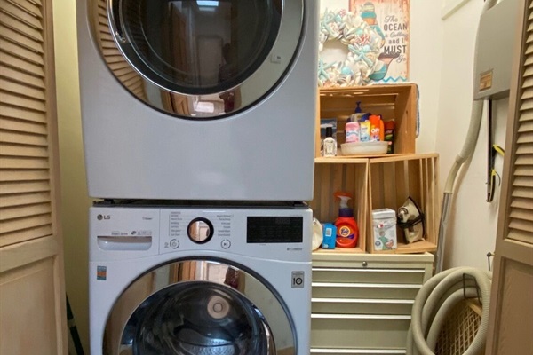 Full-size washer and dryer for your use - conveniently across from hall bath