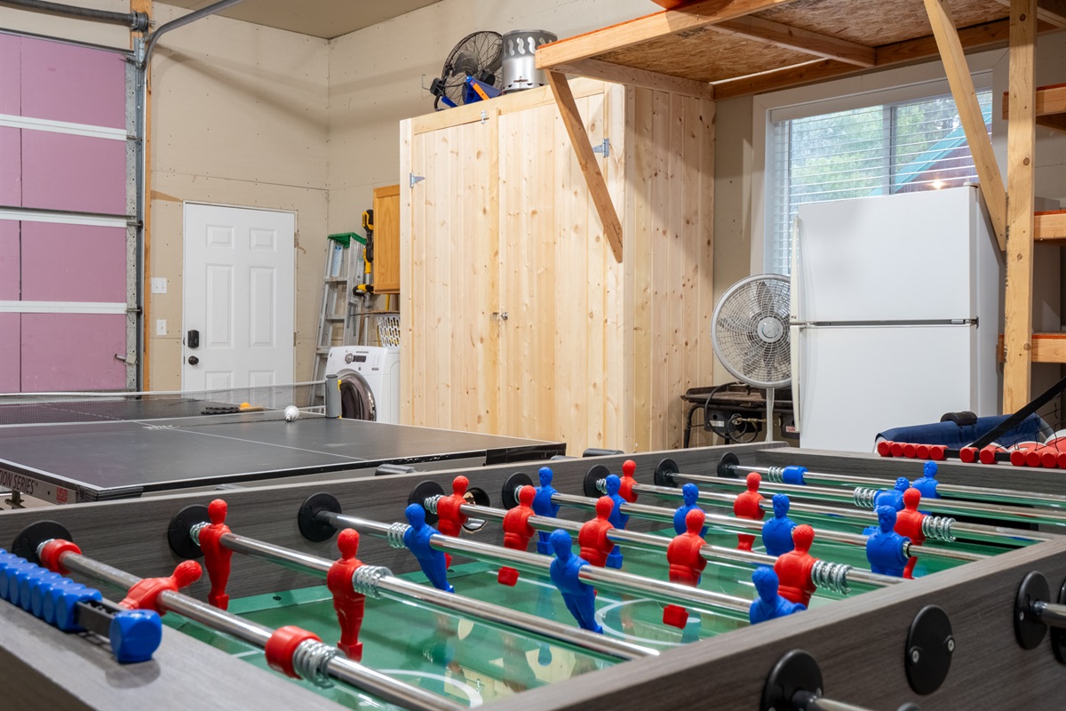 Foosball and Ping Pong in Garage (add on)