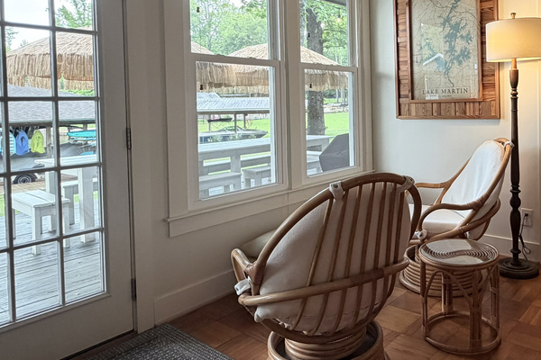 Cozy Corner with Lake Views in the Sunroom