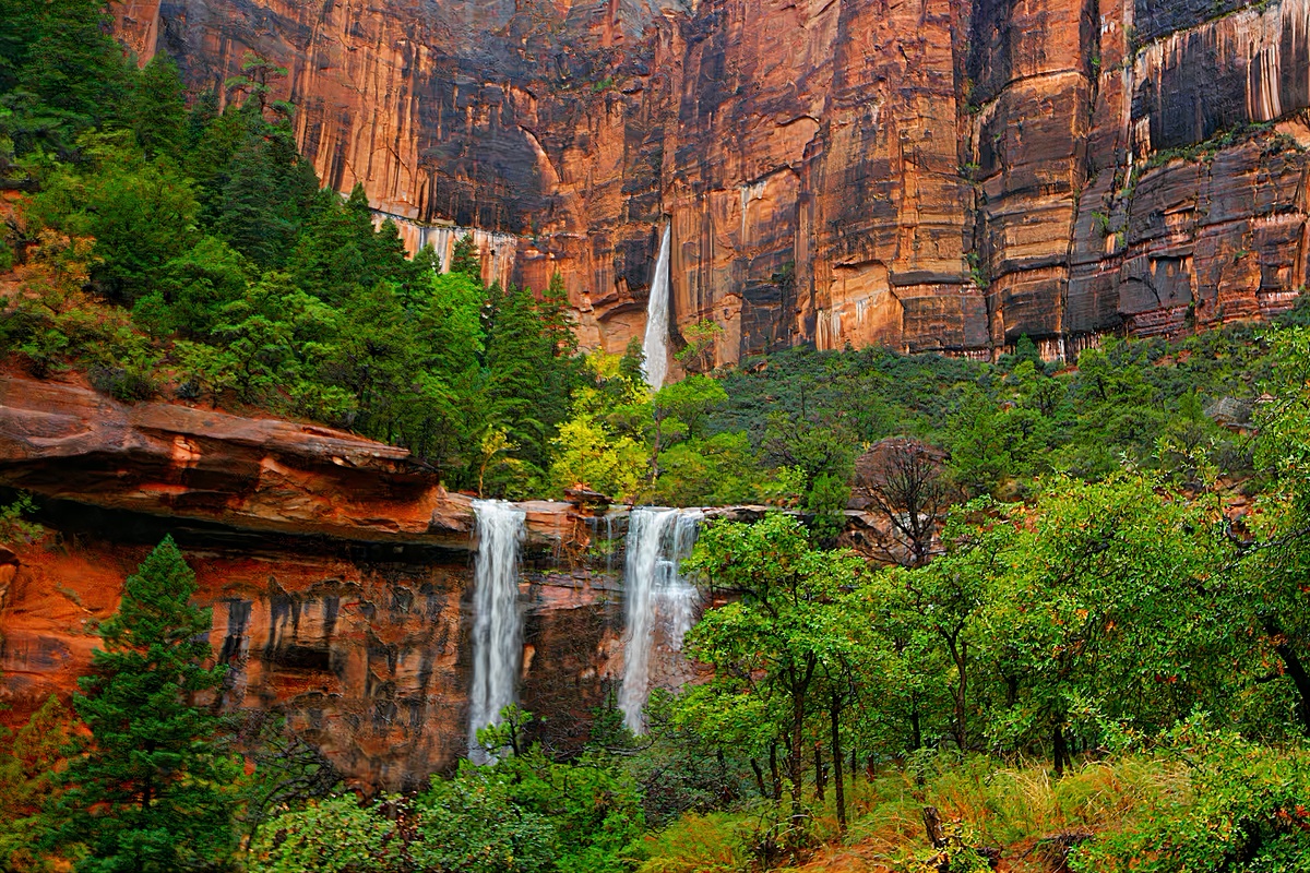 Zion's waterfall and many hiking trails are just minutes away.