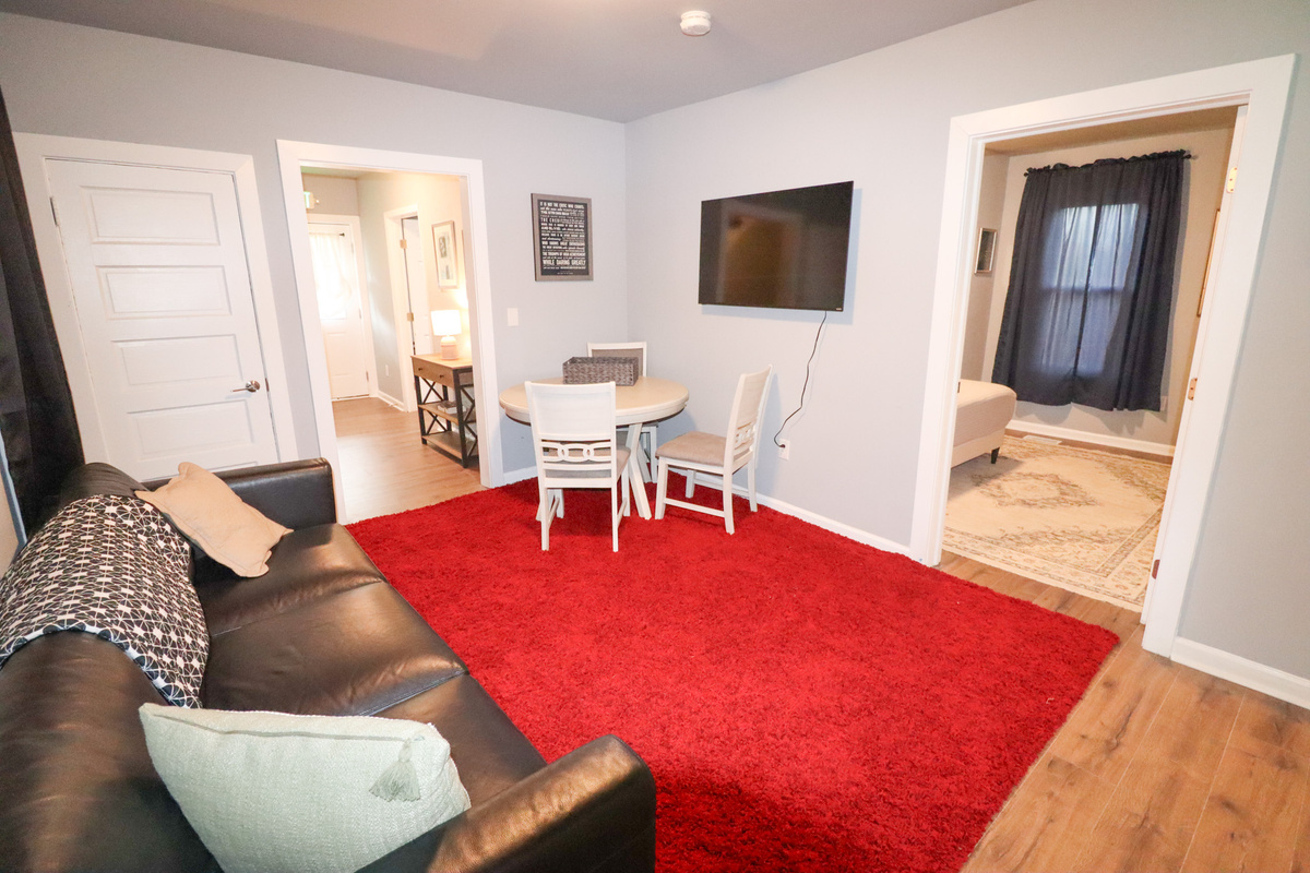 Expanded lower level adds even more room for relax and gathering.