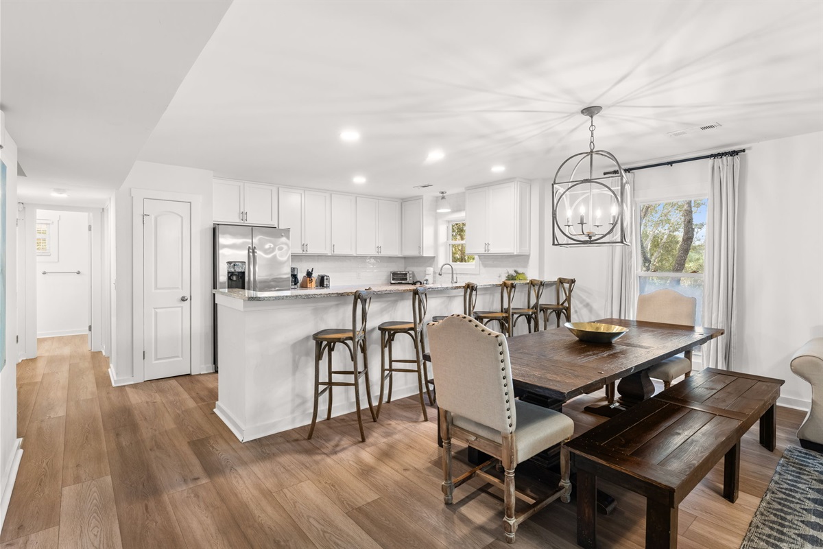 Side A, 2nd Floor: Double kitchens and multiple dining areas is perfect for large groups who want to cook and eat together (or separately).