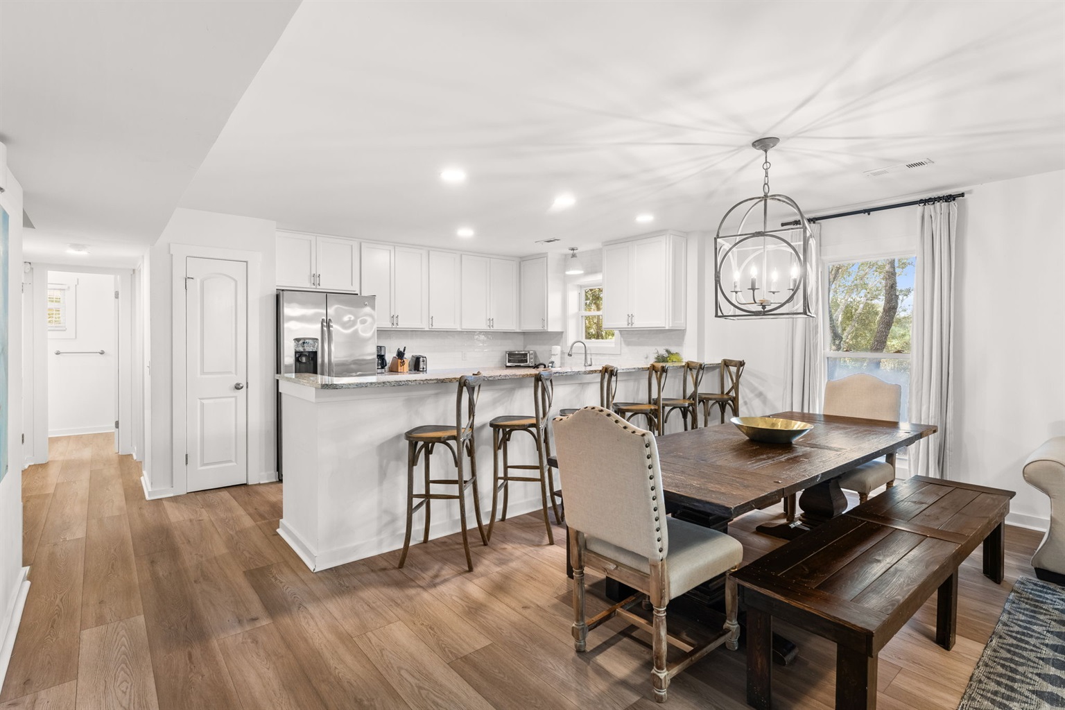 Side A, 2nd Floor: Double kitchens and multiple dining areas is perfect for large groups who want to cook and eat together (or separately).