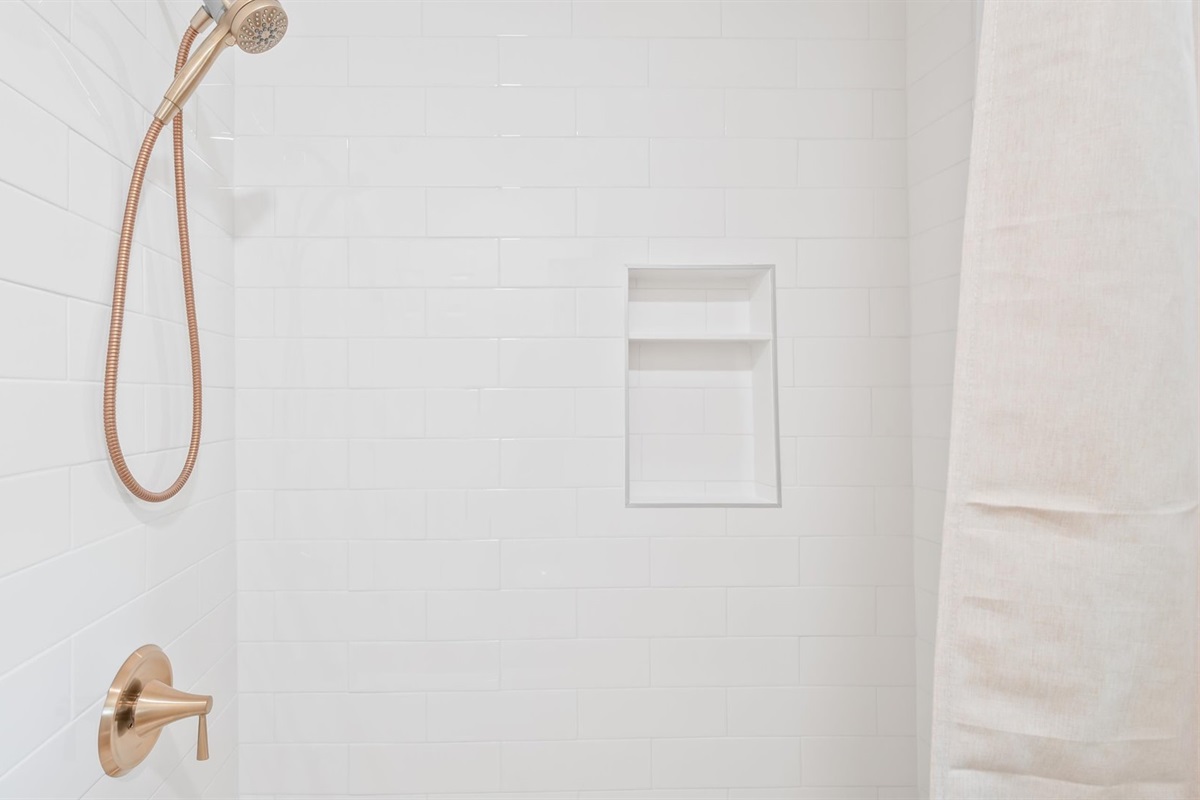 Guest bathroom shower tub combo