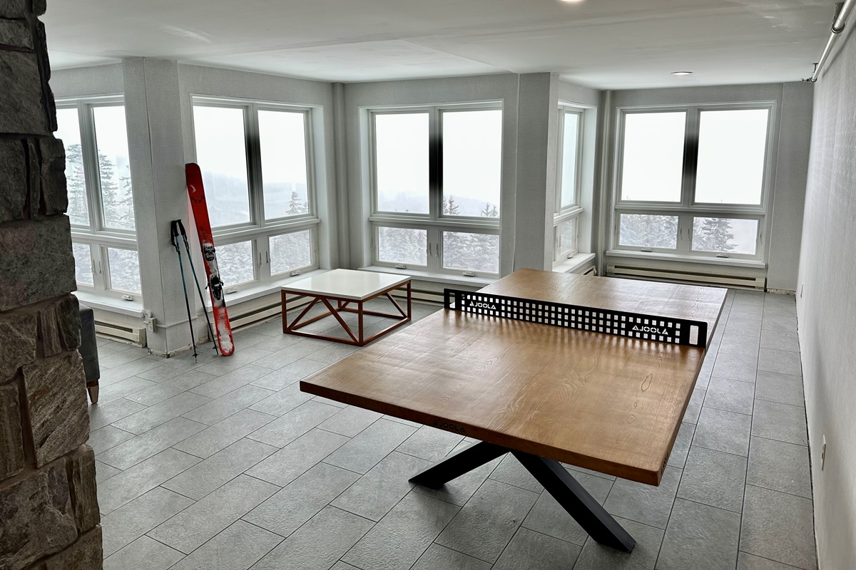 Ping Pong Table in Mountain Lodge's newly remodeled lobby.
