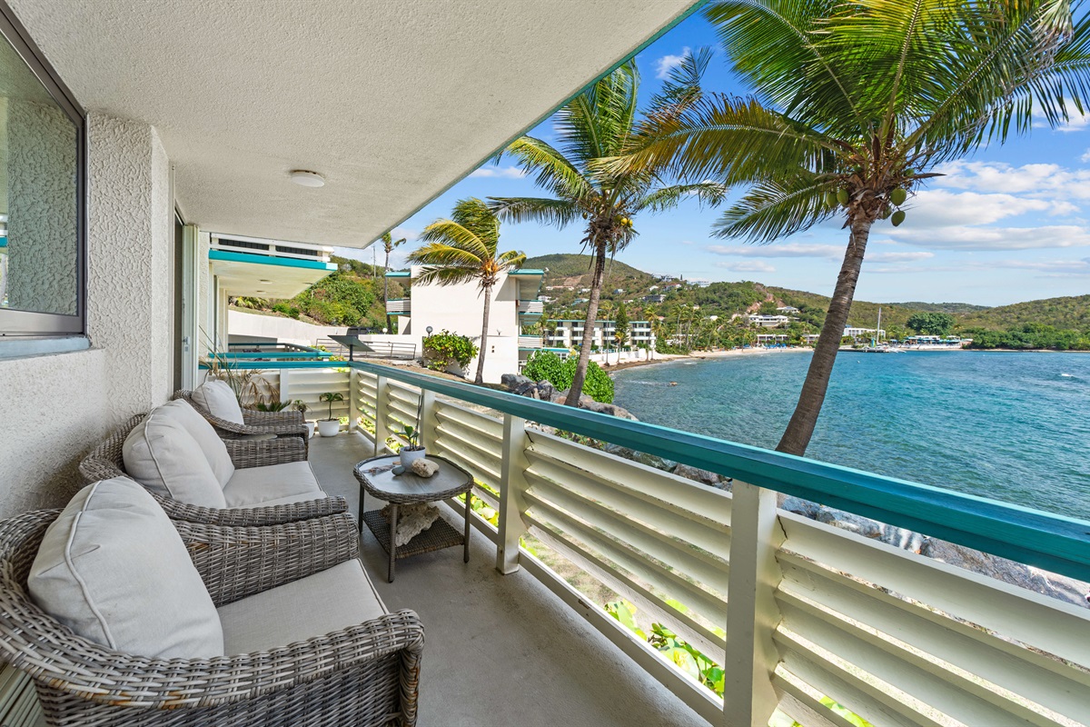 enjoy your morning coffee in the lounge seats on the balcony