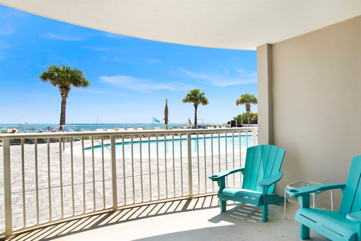 Ground floor beachside balcony