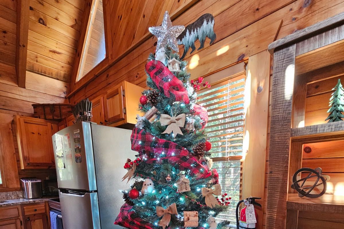 Cozy holiday vibes with our beautifully decorated Christmas tree