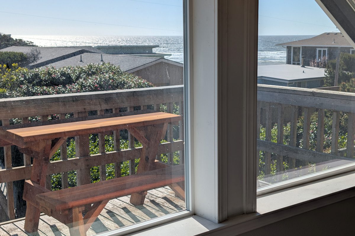 looking outside from upstairs table