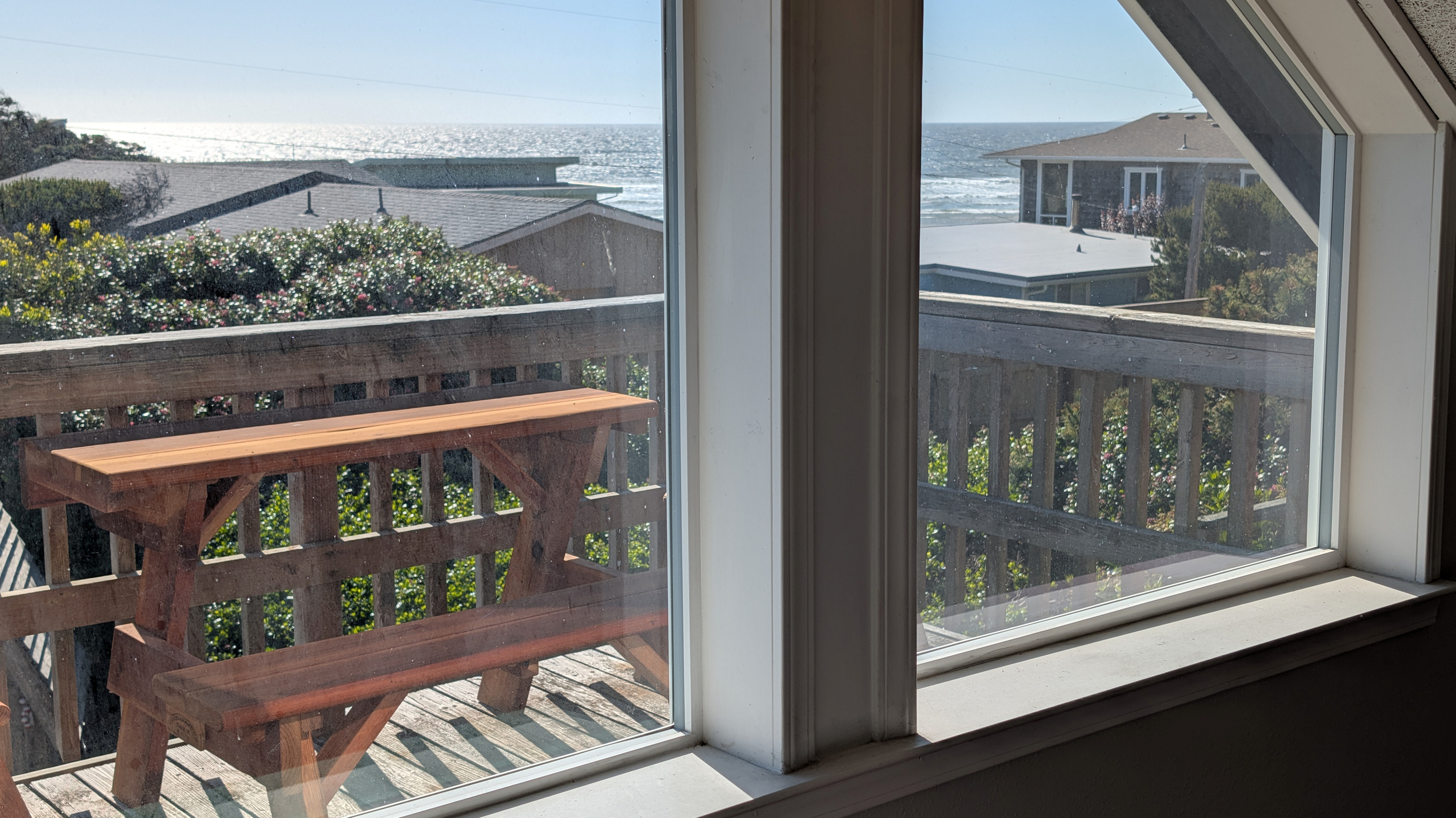 looking outside from upstairs table